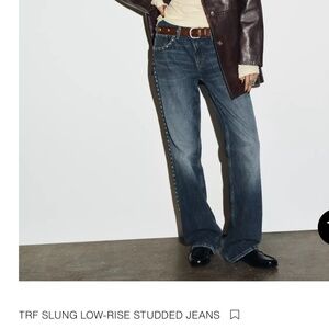 Zara TRF Studded mid rise jeans size 2